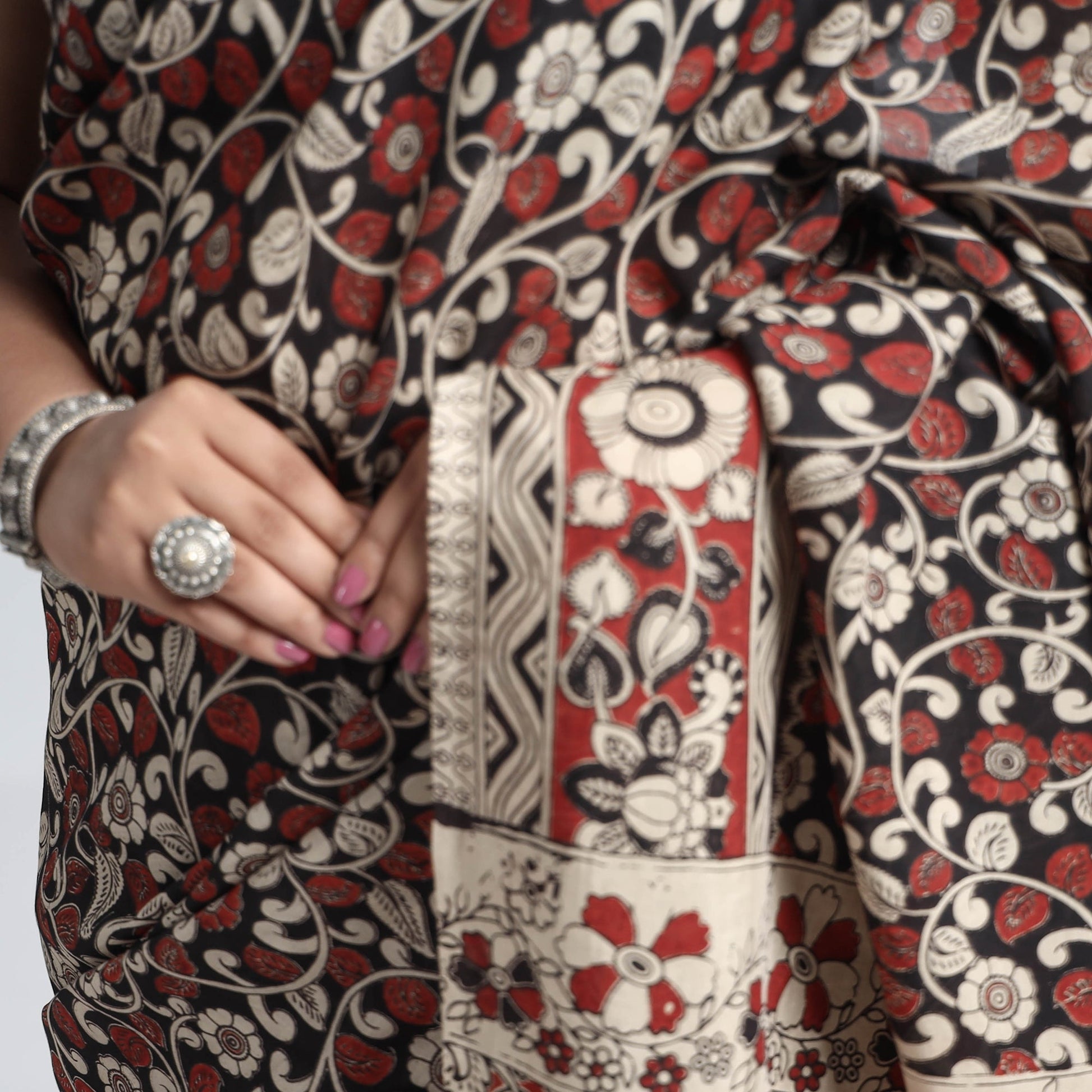 Multicolor - Kalamkari Printed Silk Cotton Saree