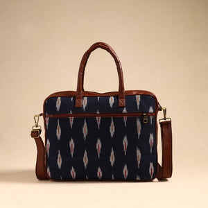 Black - Handmade Pochampally Ikat Laptop Bag 19