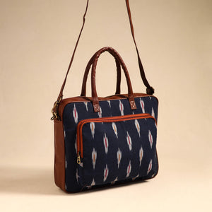 Black - Handmade Pochampally Ikat Laptop Bag 19