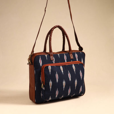 Black - Handmade Pochampally Ikat Laptop Bag 19