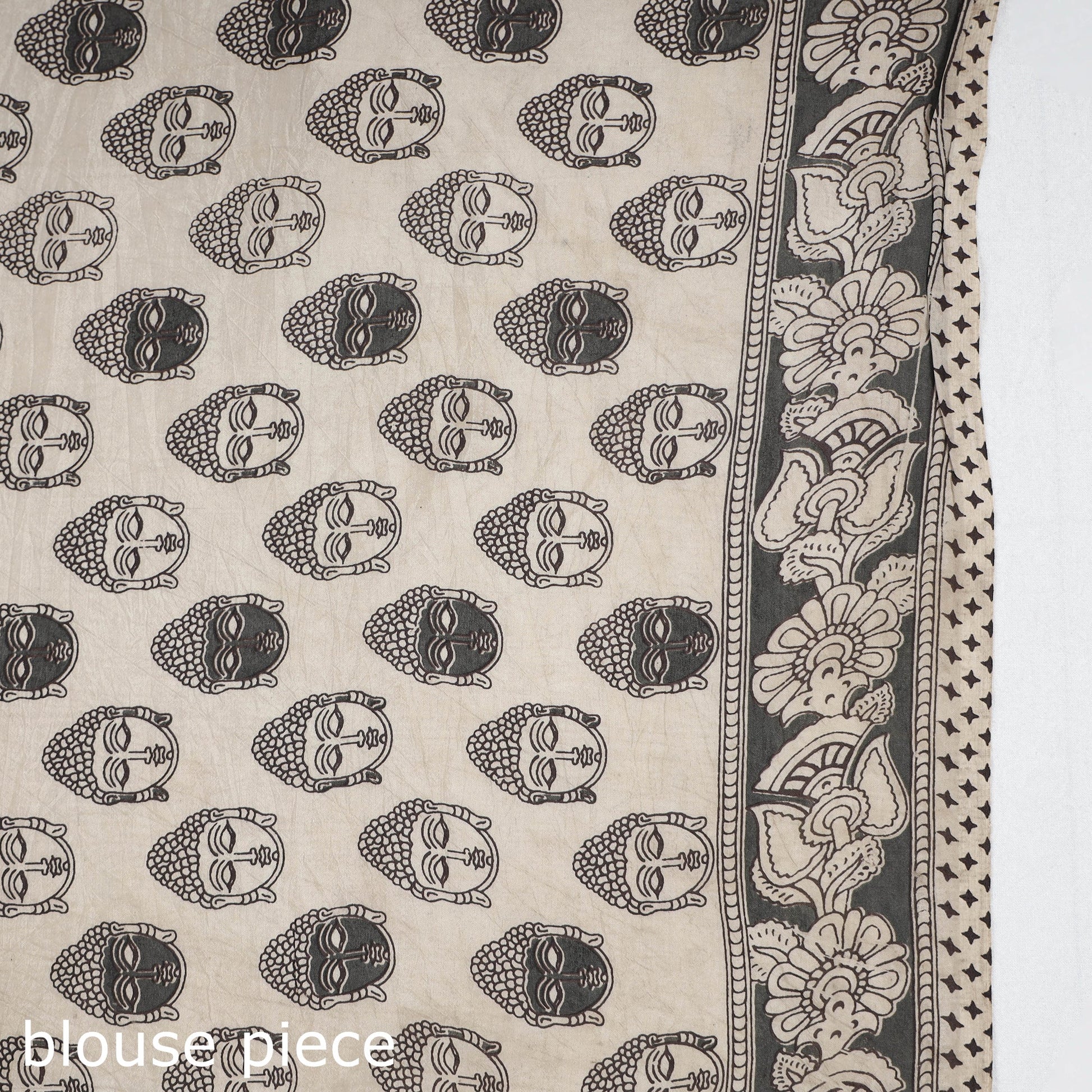 Black - Kalamkari Printed Silk Cotton Saree