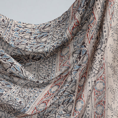 Black - Pedana Block Print Cotton Kalamkari Saree