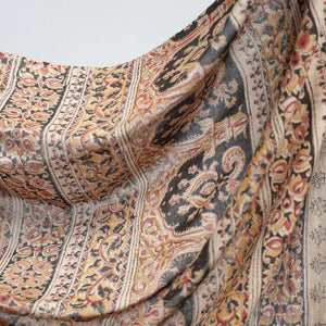 Brown - Pedana Block Print Cotton Kalamkari Saree