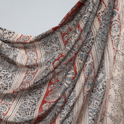 Black - Pedana Block Print Cotton Kalamkari Saree