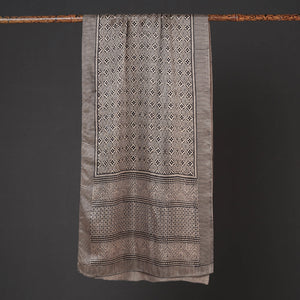 Beige - Bagh Block Printing Natural Dyed Gajji Silk Stole