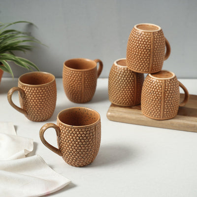 Brown - Ceramic Mugs (Set of 6)
