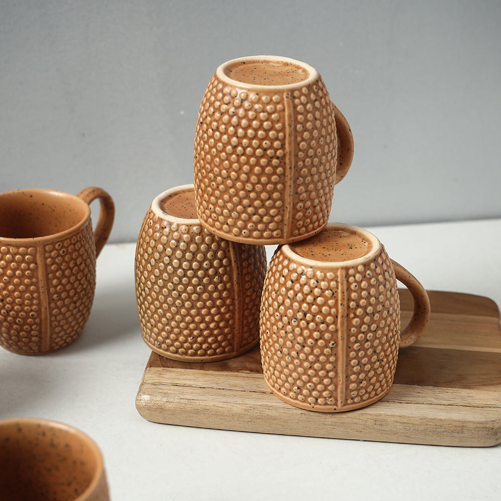 Brown - Ceramic Mugs (Set of 6)