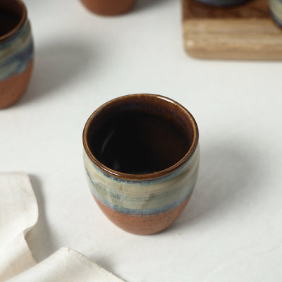 Brown - Ceramic Dual Tone Kullad (Set of 6)