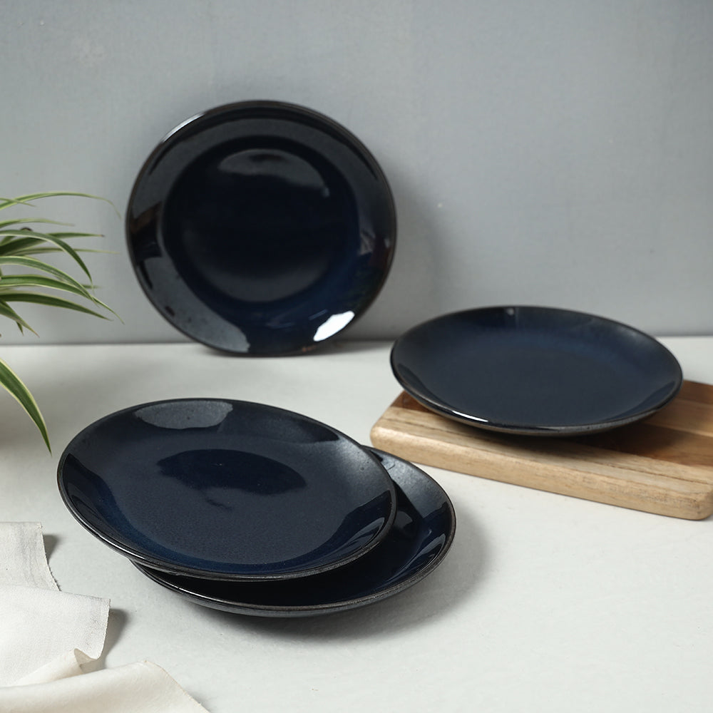 Blue - Ceramic Hand Glazed Plates (Set of 4)