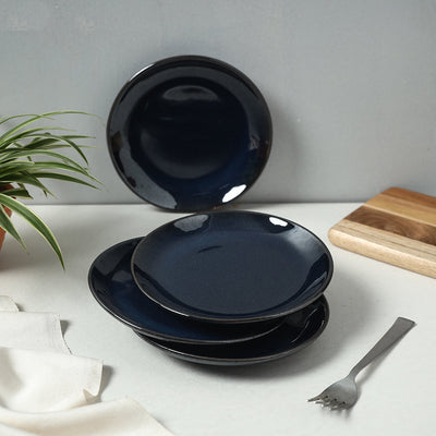 Blue - Ceramic Hand Glazed Plates (Set of 4)