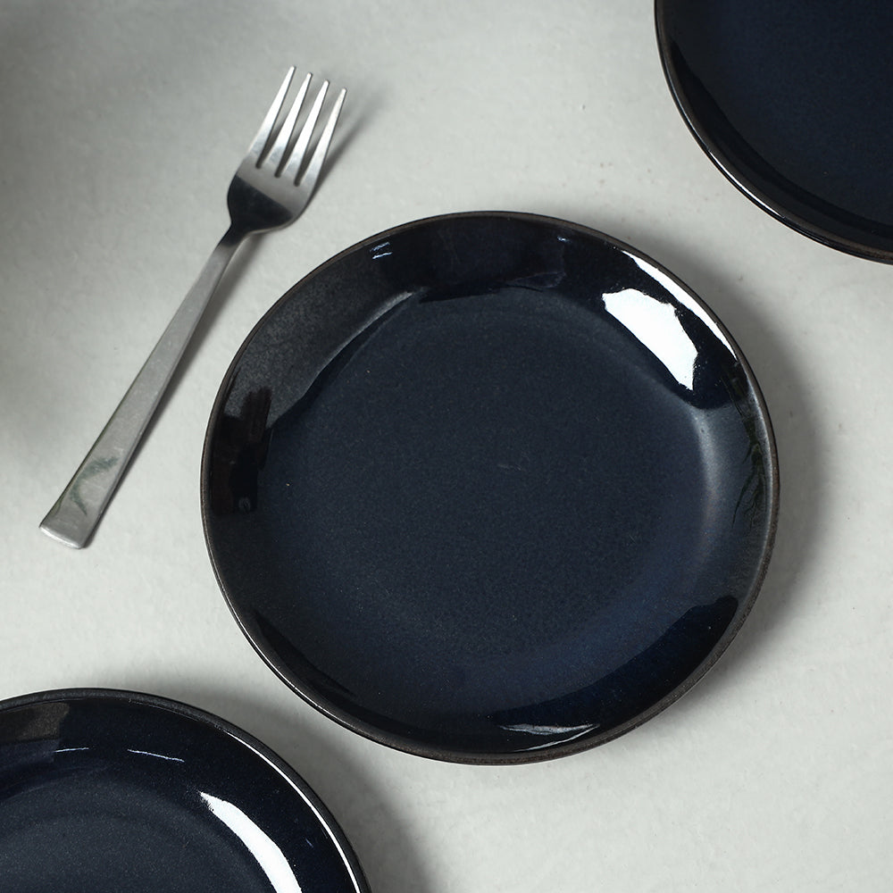 Blue - Ceramic Hand Glazed Plates (Set of 4)