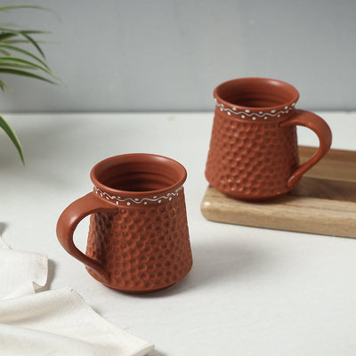 Brown - Ceramic Mugs (Set of 2, 300 ml)