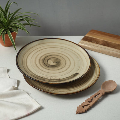 Beige - Hand Glazed Ceramic Plates (Set of 2)