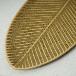 Brown - Ceramic Leaf Shape Platter