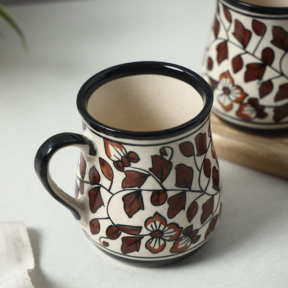 Brown - Ceramic Mugs (Set of 2, 350 ml)