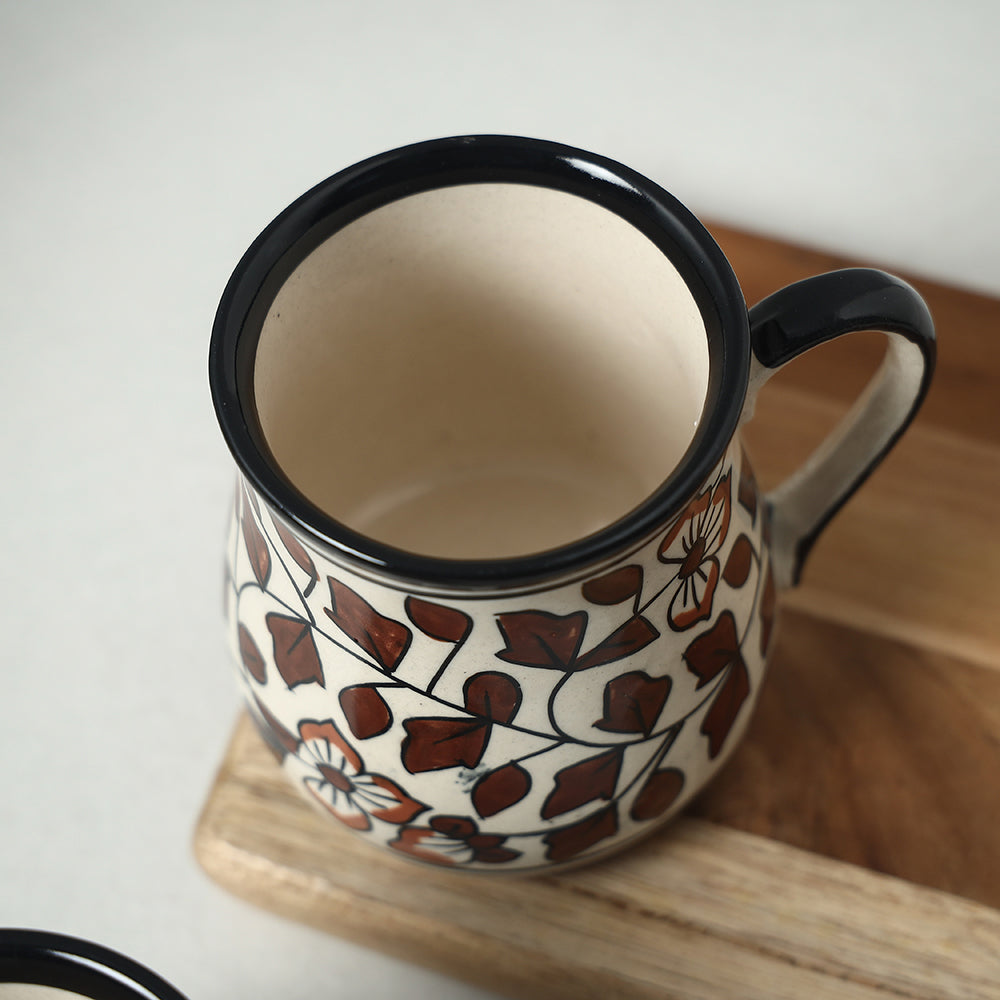 Brown - Ceramic Mugs (Set of 2, 350 ml)