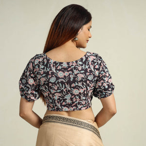 Black - Sanganeri Block Printed Cotton Stitched Blouse 03