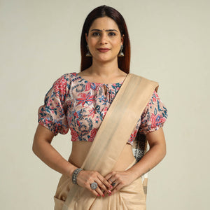 Beige - Sanganeri Block Printed Cotton Stitched Blouse 07