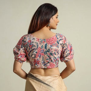 Beige - Sanganeri Block Printed Cotton Stitched Blouse 07