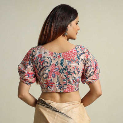 Beige - Sanganeri Block Printed Cotton Stitched Blouse 07