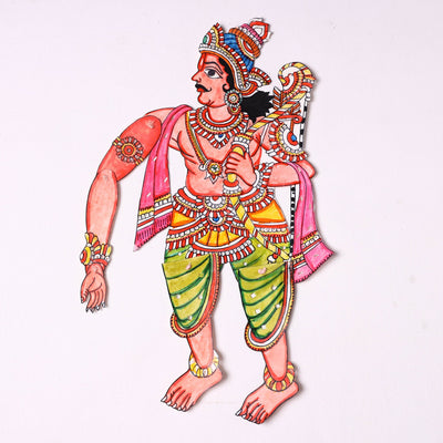 Arjuna - Tholu Bommalata Leather Puppet (16 x 10 in)