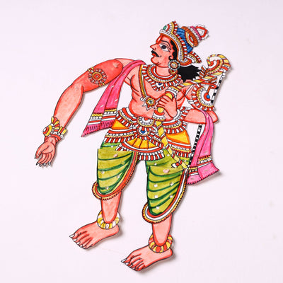 Arjuna - Tholu Bommalata Leather Puppet (16 x 10 in)
