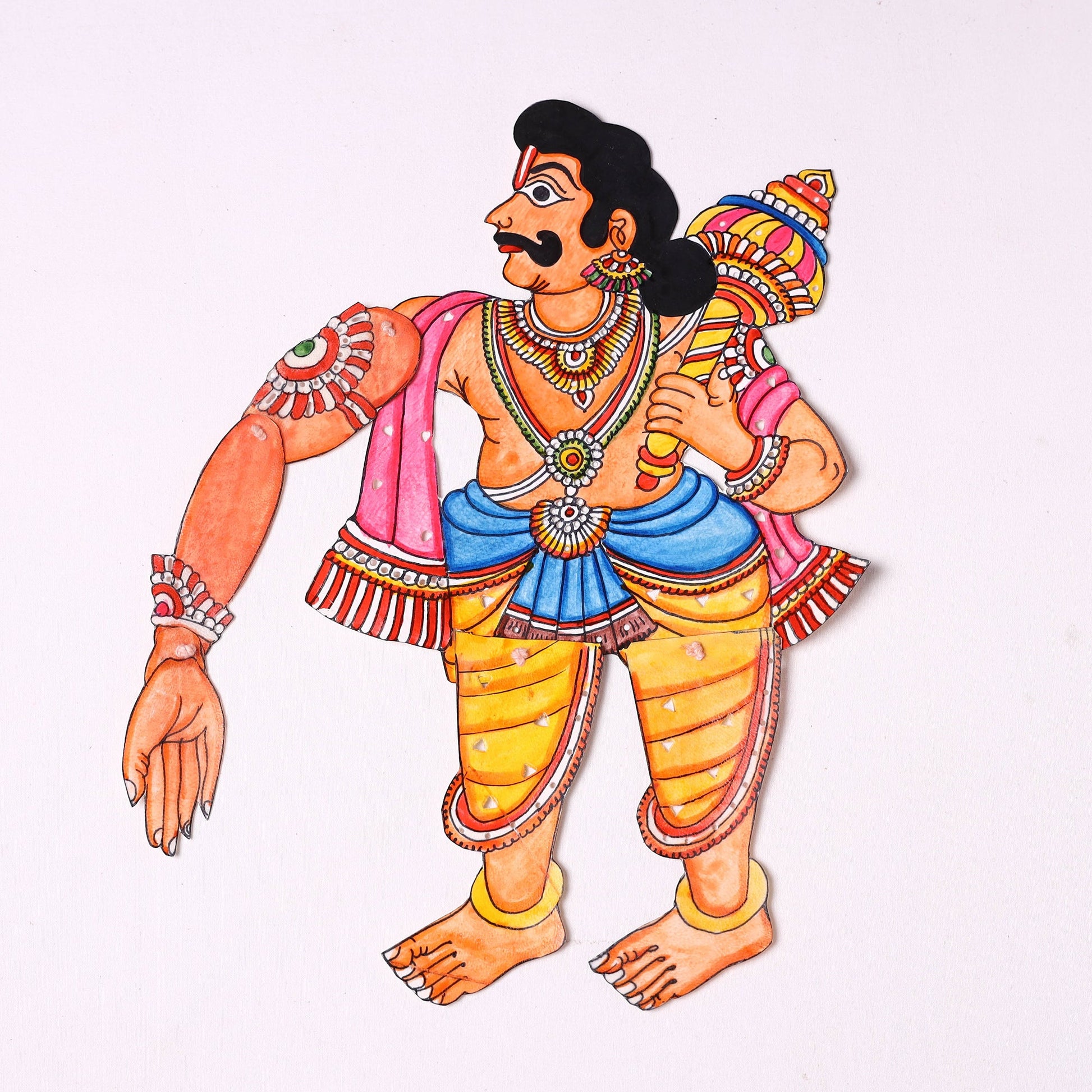 Bhima - Tholu Bommalata Leather Puppet (16 x 10 in)