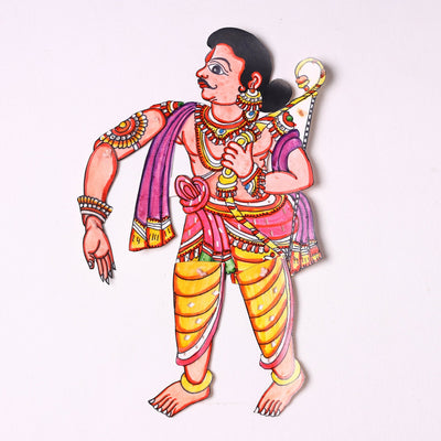 Arjuna - Tholu Bommalata Leather Puppet (14 x 10 in)