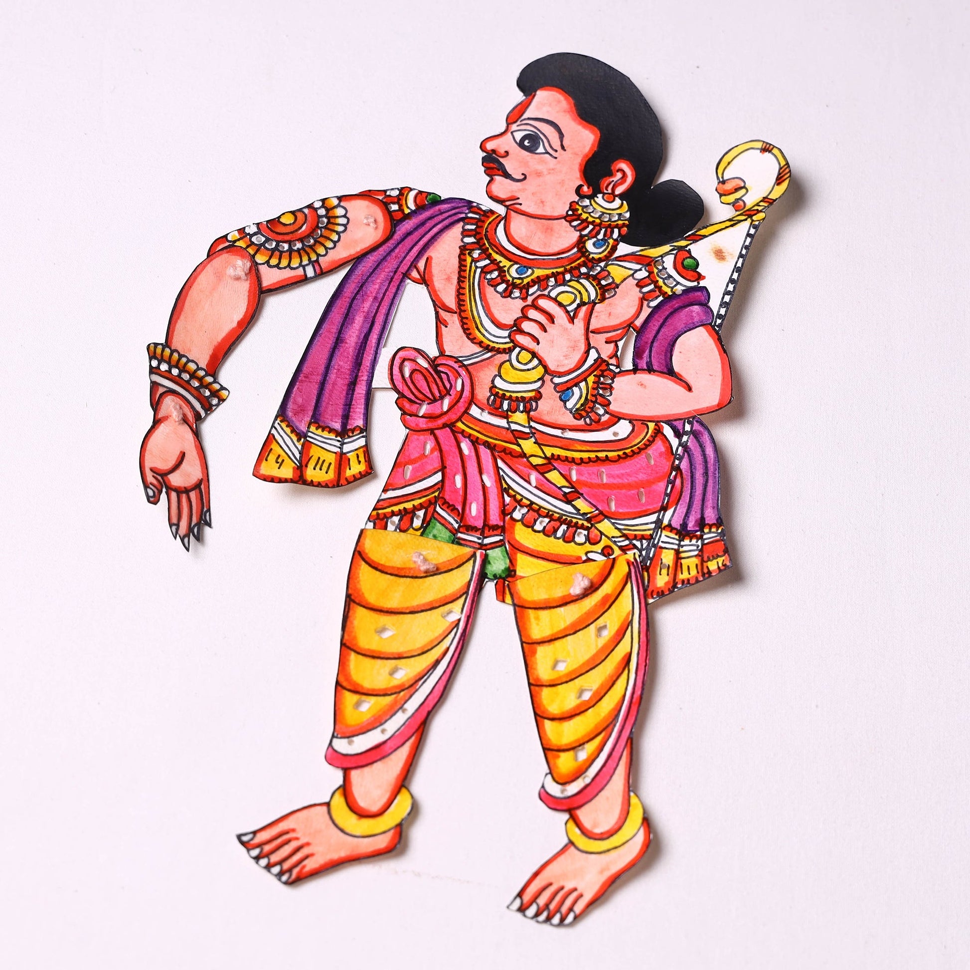Arjuna - Tholu Bommalata Leather Puppet (14 x 10 in)