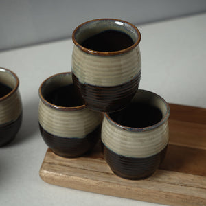 Brown - Ceramic Two Tone Kullads (Set of 6)