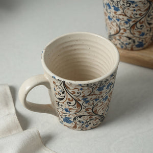 Beige - Ceramic Flower Printed Mugs (Set of 2)