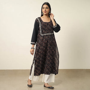 Black - Exclusive Hand Zardozi Embroidery Mul Cotton Kurta 01