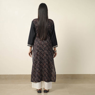 Black - Exclusive Hand Zardozi Embroidery Mul Cotton Kurta 01