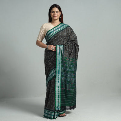 Black - Sambalpuri Ikat Handloom Cotton Saree 26