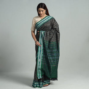 Black - Sambalpuri Ikat Handloom Cotton Saree 26