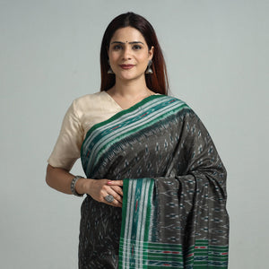 Black - Sambalpuri Ikat Handloom Cotton Saree 26