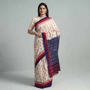 Beige - Sambalpuri Ikat Handloom Cotton Saree 27