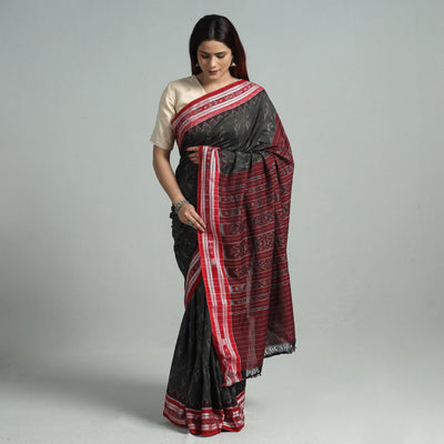 Black - Sambalpuri Ikat Handloom Cotton Saree 28