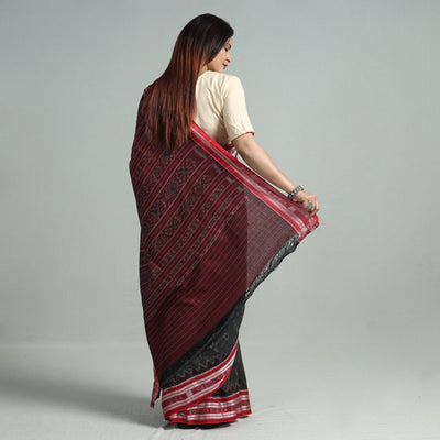 Black - Sambalpuri Ikat Handloom Cotton Saree 28