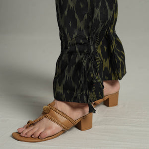 Black - Pochampally Ikat Weave Cotton Elasticated Pant 14