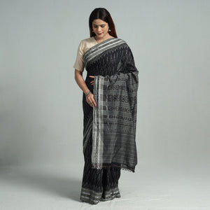 Black - Sambalpuri Ikat Handloom Cotton Saree 32
