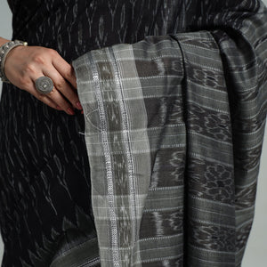 Black - Sambalpuri Ikat Handloom Cotton Saree 32