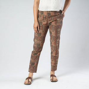 Brown - Ajrakh Block Printed Cotton Pant