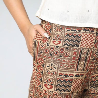 Brown - Ajrakh Block Printed Cotton Pant