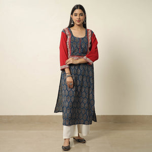 Blue - Exclusive Hand Zardozi Embroidery Mul Cotton Kurta 03