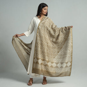 Brown - Pipad Block Printed Chanderi Silk Handloom Dupatta 10