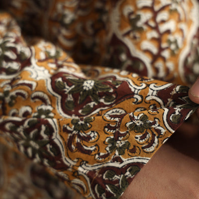 Brown - Bagru Block Printed Cotton Men Short Kurta