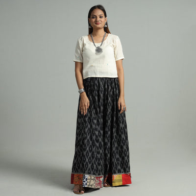 Black - 24 Kali Cotton Pochampally Ikat Skirt 05