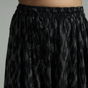 Black - 24 Kali Cotton Pochampally Ikat Skirt 05