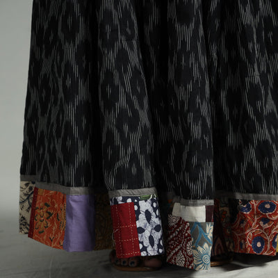 Black - 24 Kali Cotton Pochampally Ikat Skirt 05